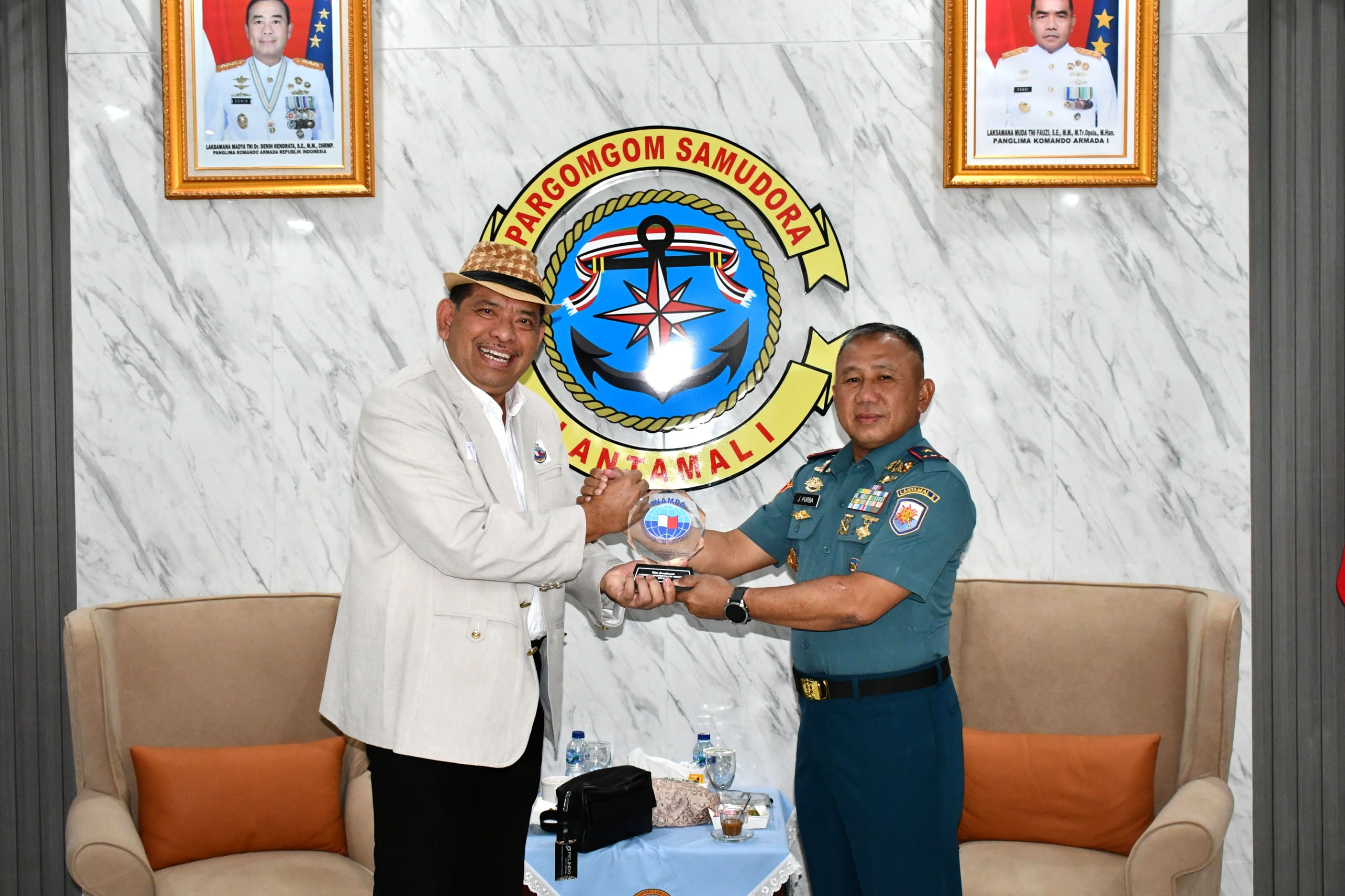 Tingkatkan Sinergitas Unsur Kemaritiman, Danlantamal I Terima Courtesy Call President Indonesia Maritime Pilot Association (INAMPA)