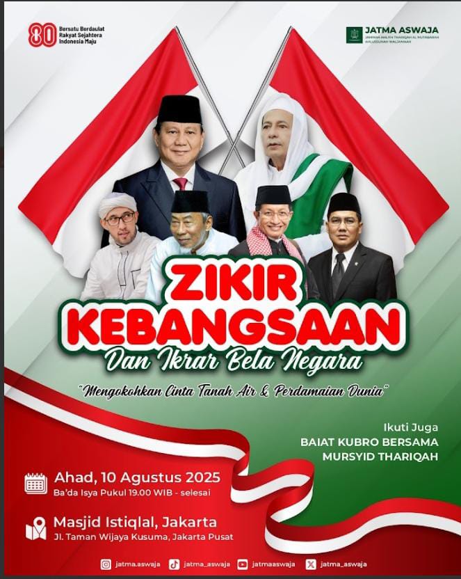 PB Jatma Aswaja Gelar Zikir Kebangsaan & Ikrar Bela Negara di Masjid Istiqlal