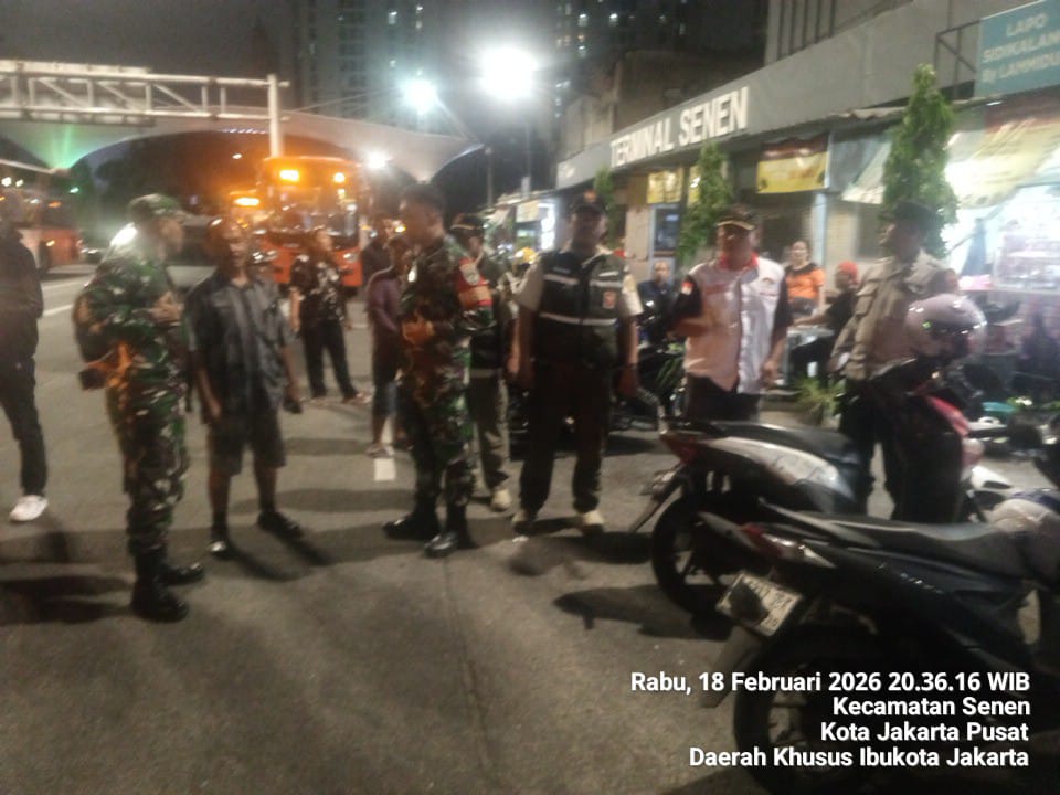 Patroli Gabungan 3 Pilar Polres Metro Jakarta Pusat, Situasi Wilayah Terpantau Aman Dan Kondusif