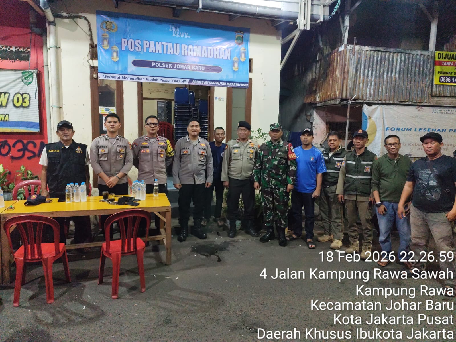 Ciptakan Wilayah Aman Malam Bulan Ramadhan, Patroli Tiga Pilar Sisir Titik Rawan Johar Baru