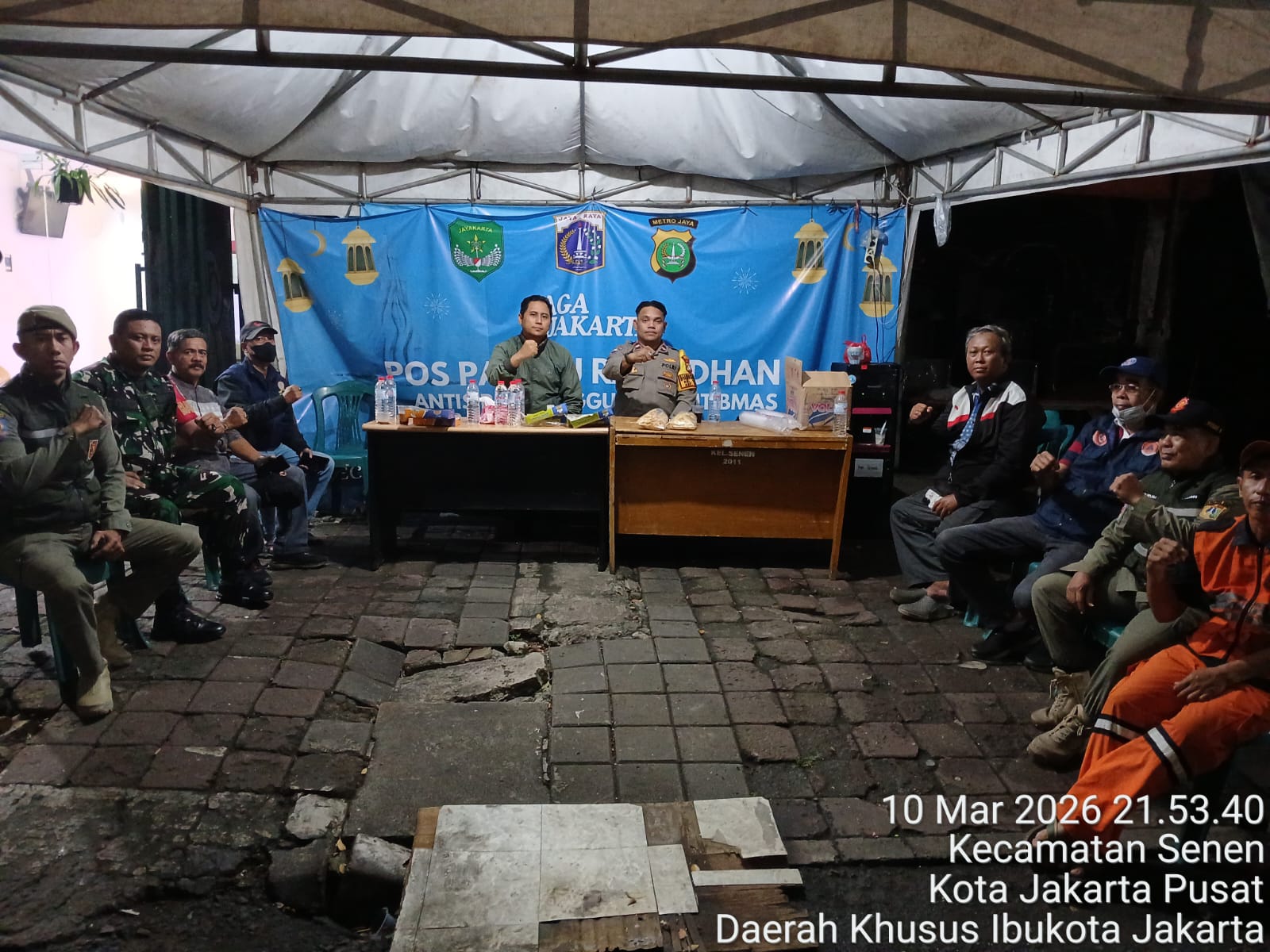 Polsek Senen Bersama Tiga Pilar Pantau Posko Ramadhan untuk Antisipasi Tawuran