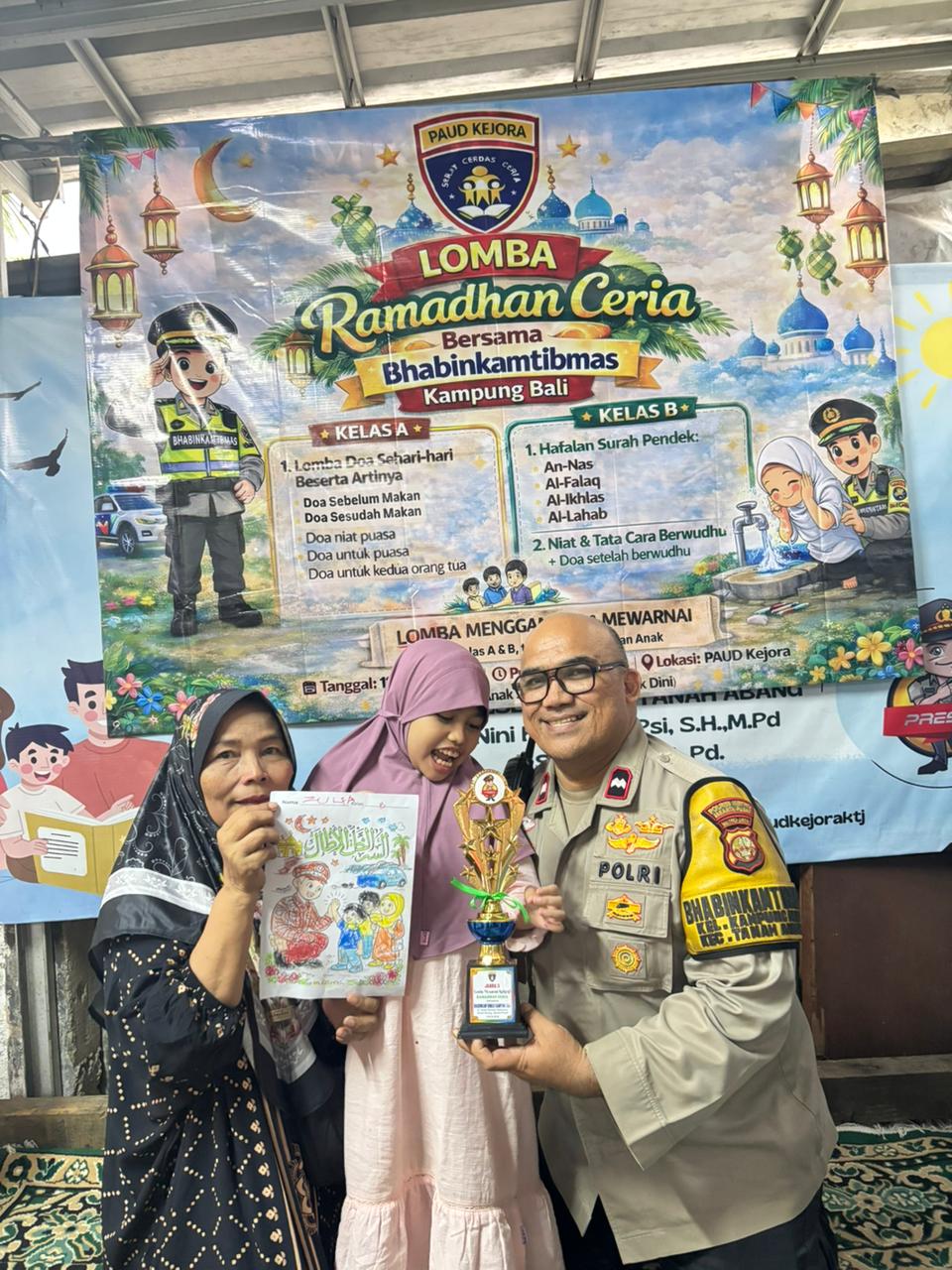 Semarak Ramadhan, Bhabinkamtibmas Kampung Bali Adakan Lomba Edukatif dan Buka Puasa Bersama Anak PAUD