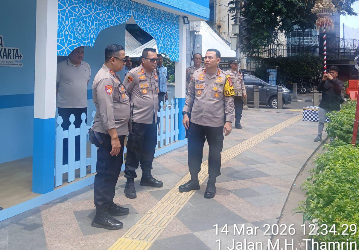 Kapolres Metro Jakarta Pusat Cek Kesiapan Pos Pam Ketupat Jaya 2026 di Bundaran HI