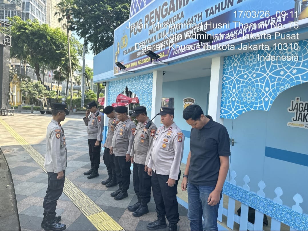 11 Personel Disiagakan, Polsek Metro Menteng Amankan Pusat Keramaian Bundaran HI Saat Lebaran