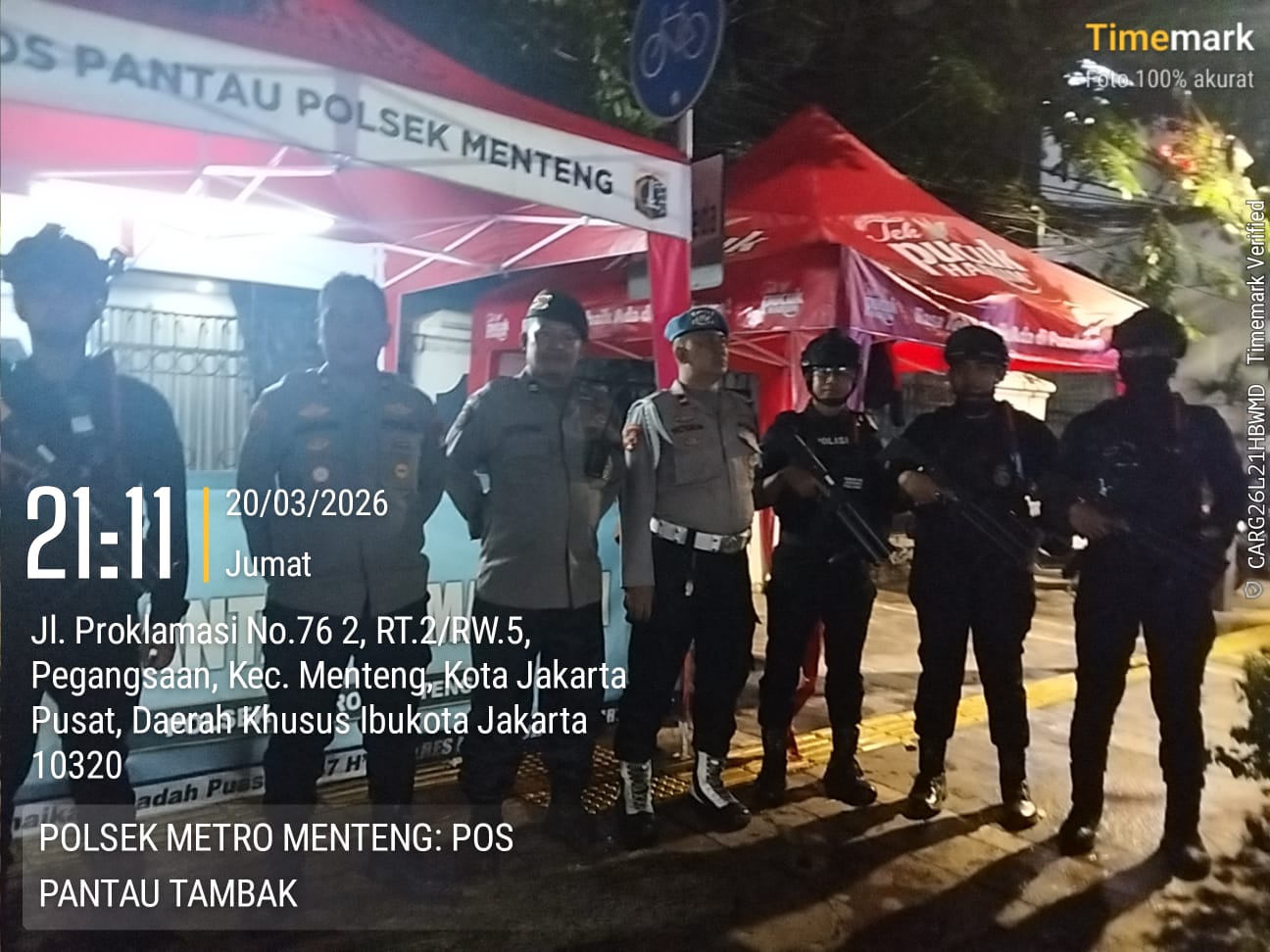 Jelang Malam Takbir, Wakapolsek Metro Menteng Pimpin Patroli Gabungan di Tambak Proklamasi