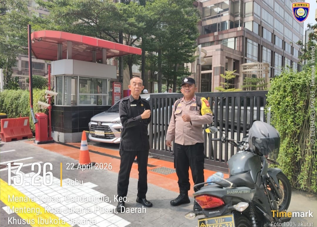 Patroli Dialogis Bhabinkamtibmas Gondangdia Perketat Keamanan Gedung Sinarmas Land