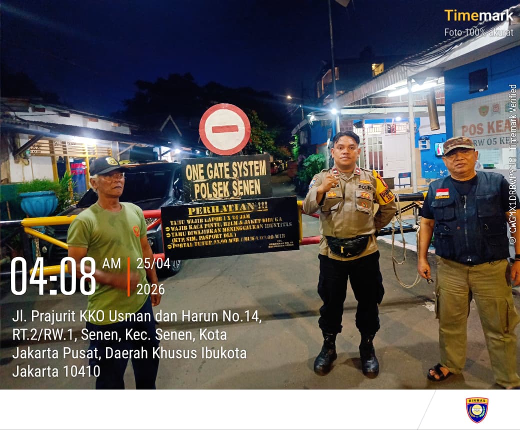 Polisi Sambangi Pos Satkamling di Senen, Warga Diimbau Perketat Keamanan Lingkungan