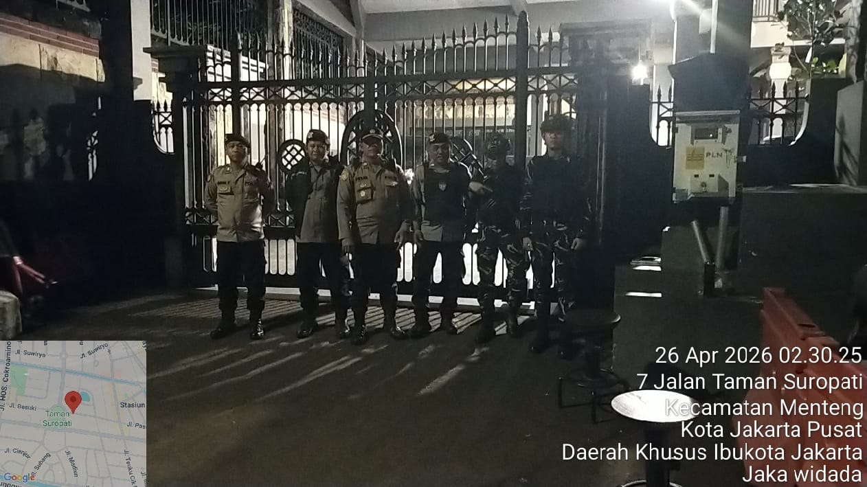 Patroli Rumah Pejabat di Taman Suropati, Polsek Metro Menteng Perkuat Kamtibmas Menteng