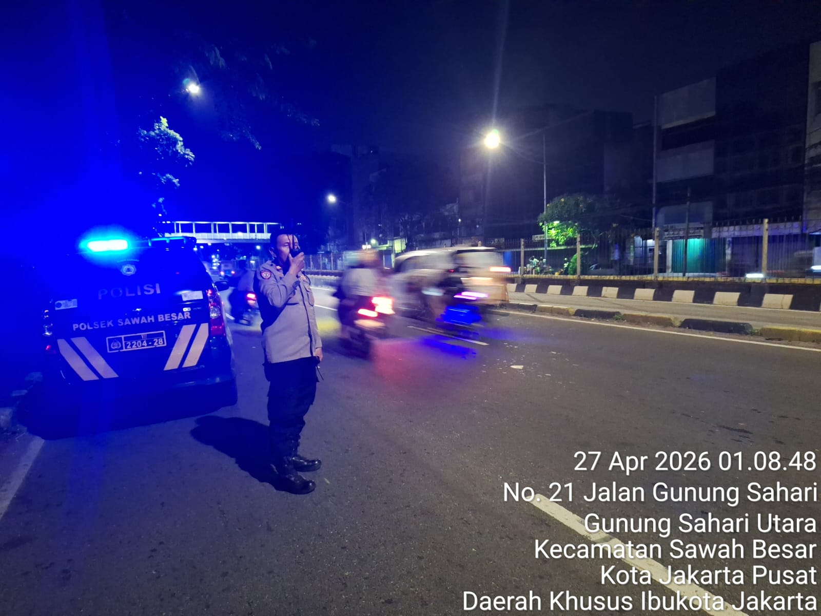 Gerak Cepat Polsek Sawah Besar Bubarkan Balap Liar di Gunung Sahari Raya