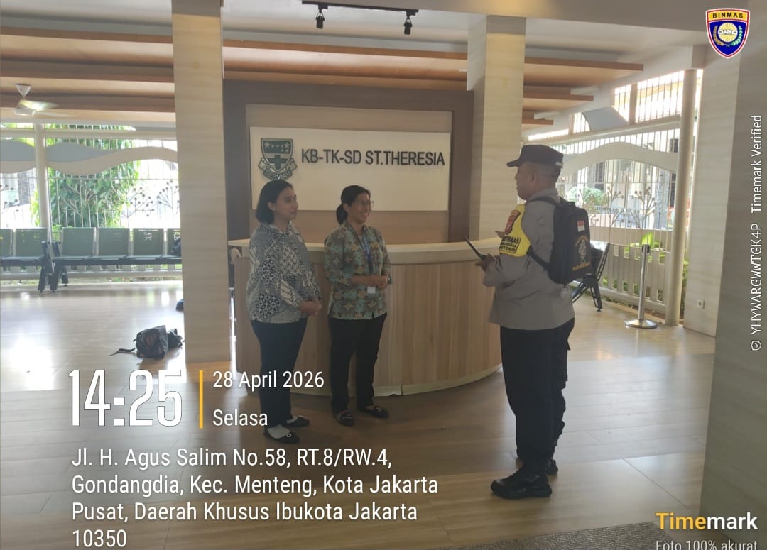 Bhabinkamtibmas Gondangdia Sambangi SD Santa Theresia, Tekankan Pengawasan Siswa Dari Pengaruh Negatif Medsos