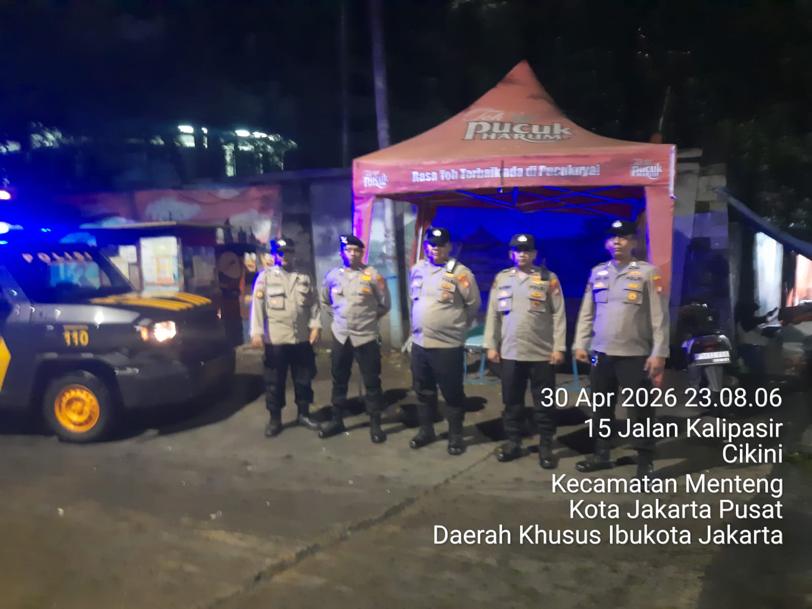 Patroli Cipkon Menteng Sasar Batas Kwitang–Kalipasir, Polisi Antisipasi Kerawanan Malam