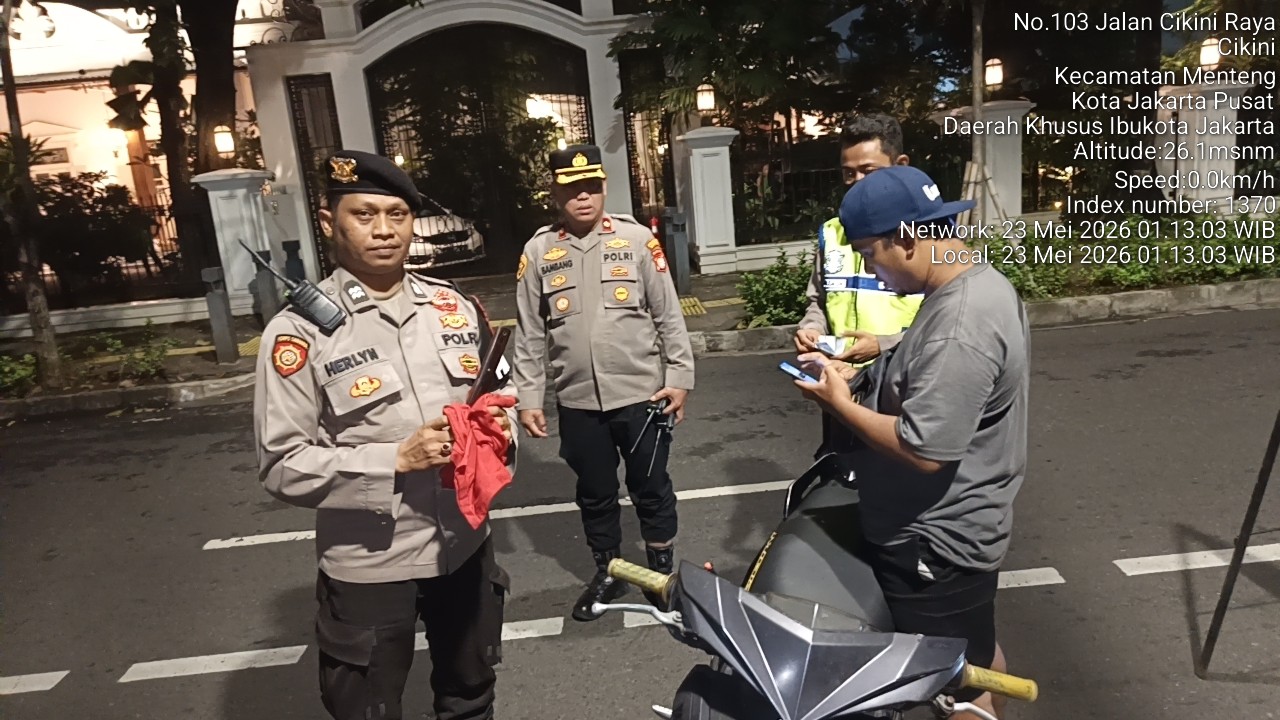 Razia Stasioner di Jalan Cikini Raya, Polsek Metro Menteng Amankan Pembawa Sajam