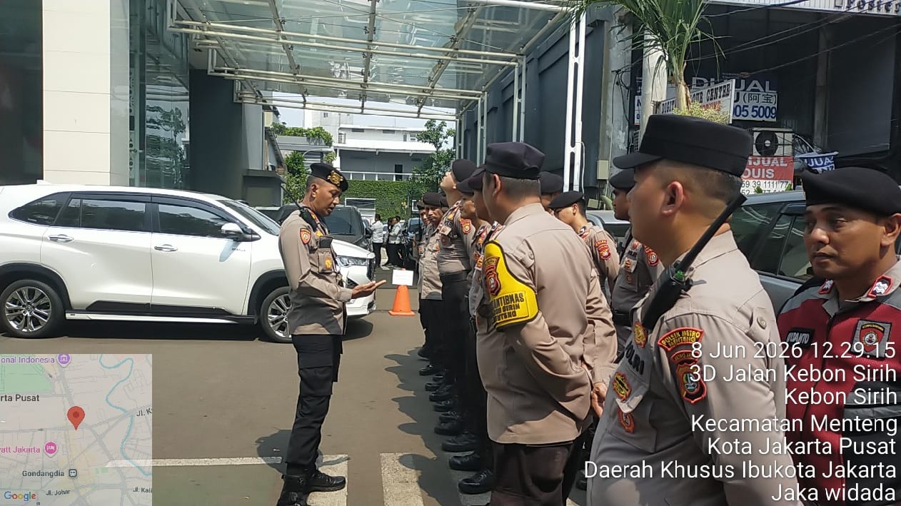 Antisipasi Unras di BGN, Polsek Metro Menteng Gelar Apel Siaga 37 Personel Gabungan