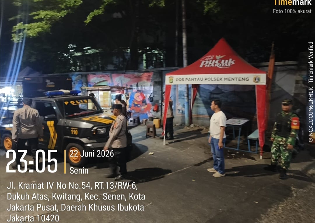 Patroli Jalan Kaki di Jalan Kalipasir, Polisi Persempit Ruang Gerak Pelaku Kejahatan
