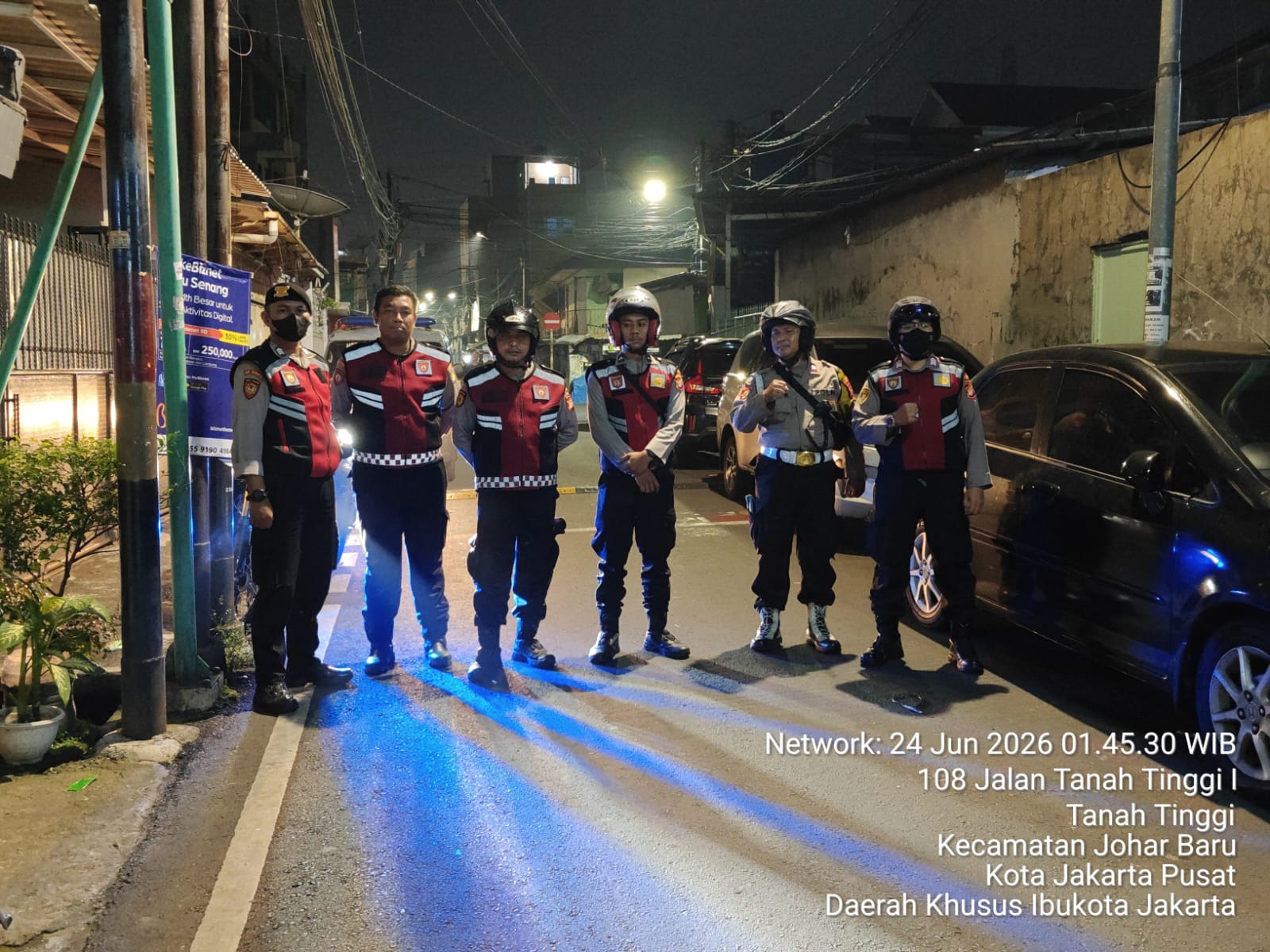 Patroli Mobile Dini Hari, Unit Samapta Polsek Johar Baru Antisipasi Kejahatan Jalanan dan Tawuran