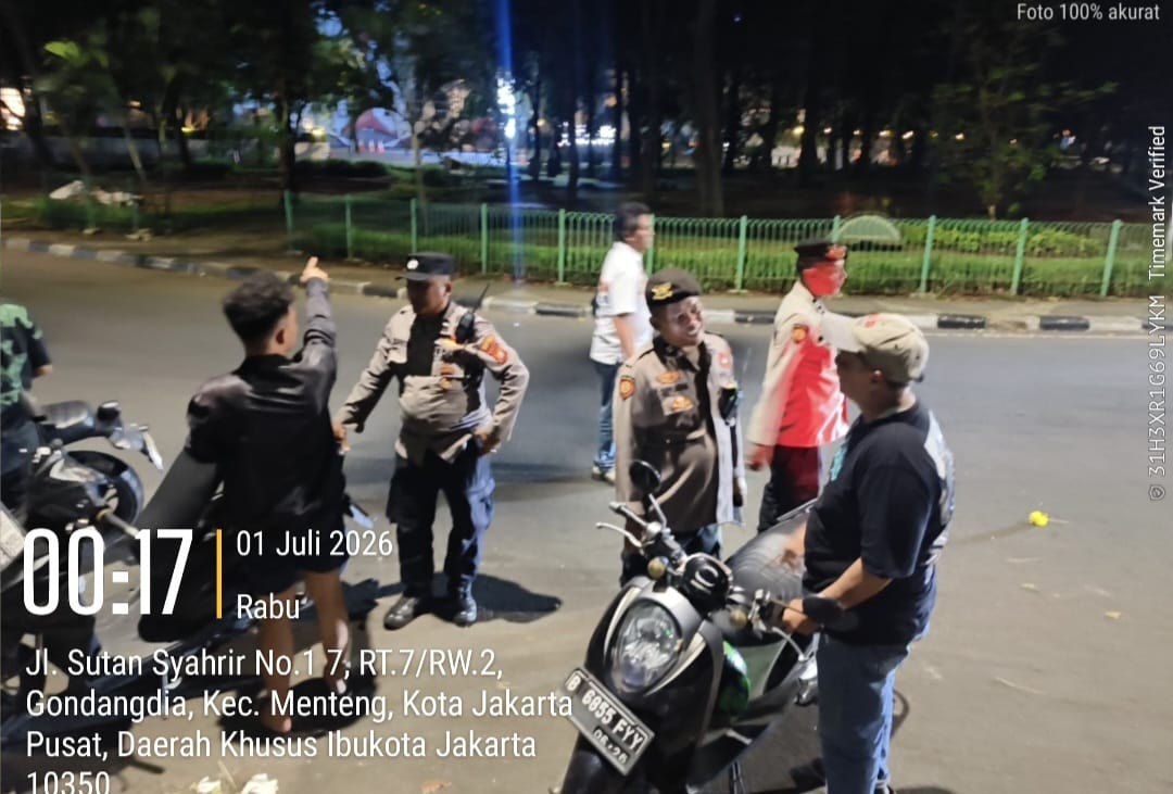 Operasi Malam Polsek Metro Menteng, Tiga Sepeda Motor Tanpa Dokumen Diamankan