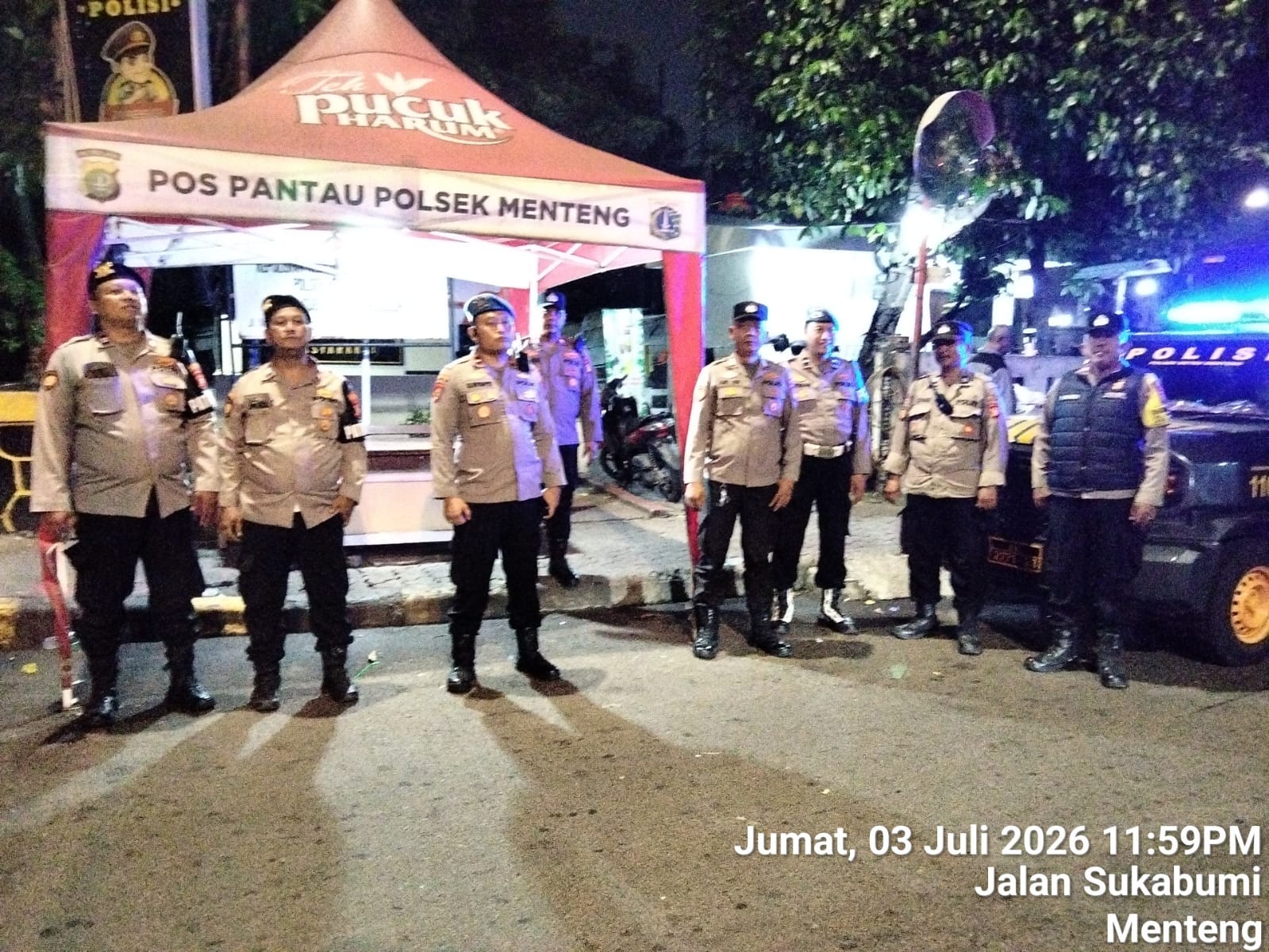 Polsek Metro Menteng Intensifkan Patroli Perbatasan Menteng Tenggulun, Wujudkan Malam yang Aman dan Kondusif