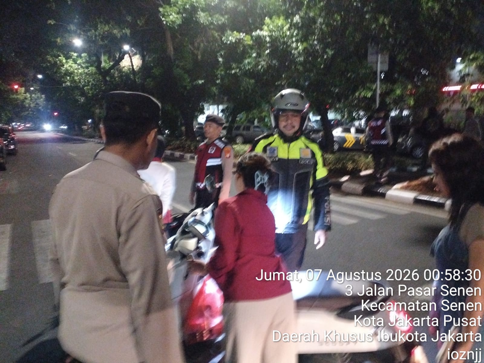 Polsek Senen Gelar Razia Cipta Kondisi Dini Hari, Satu Motor Tanpa Surat Diamankan