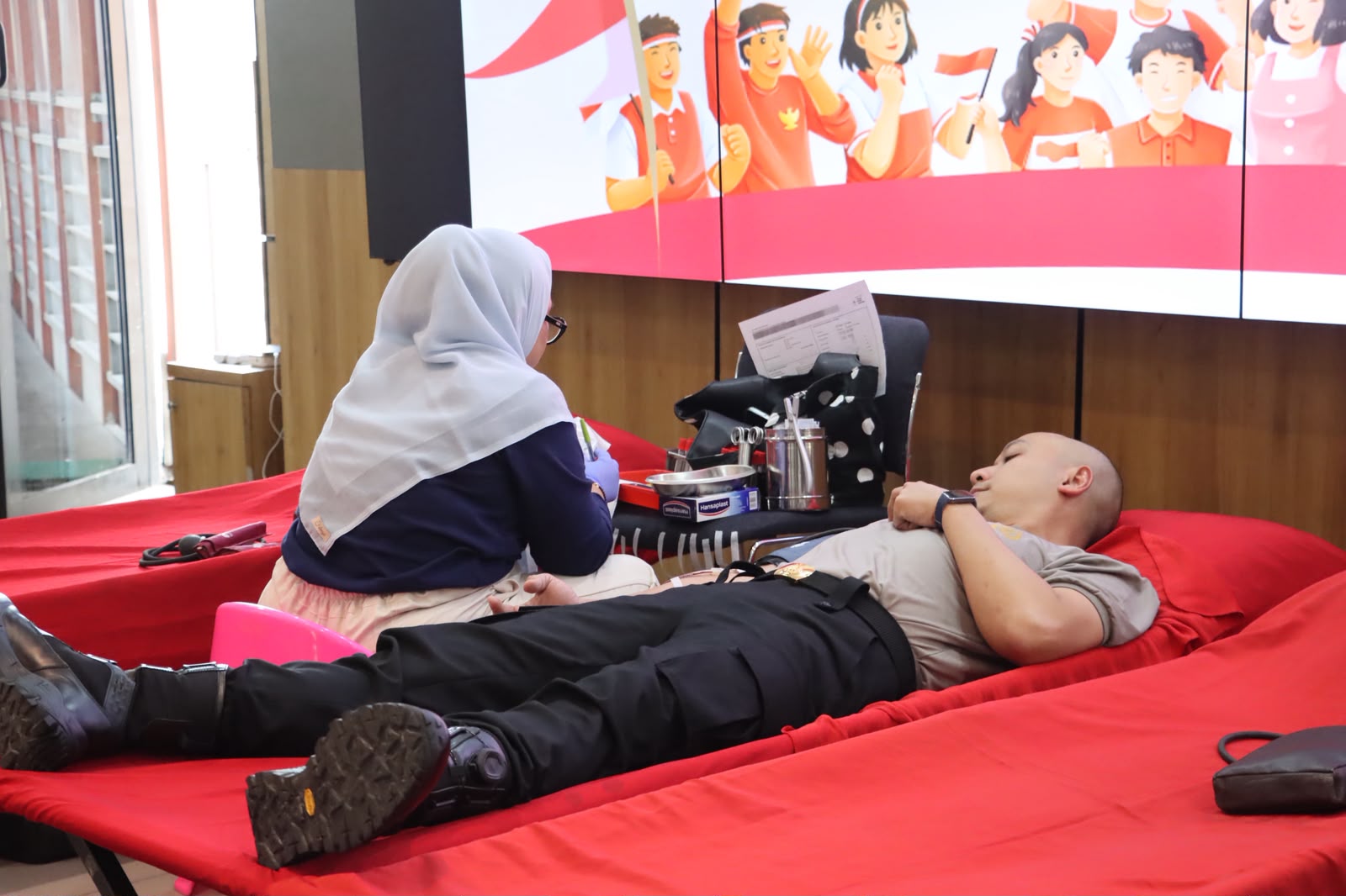 Semarak HUT Kemerdekaan RI; PMJ Merdeka Bersama Masyarakat, Polres Priok Gelar Donor Darah untuk Masyarakat