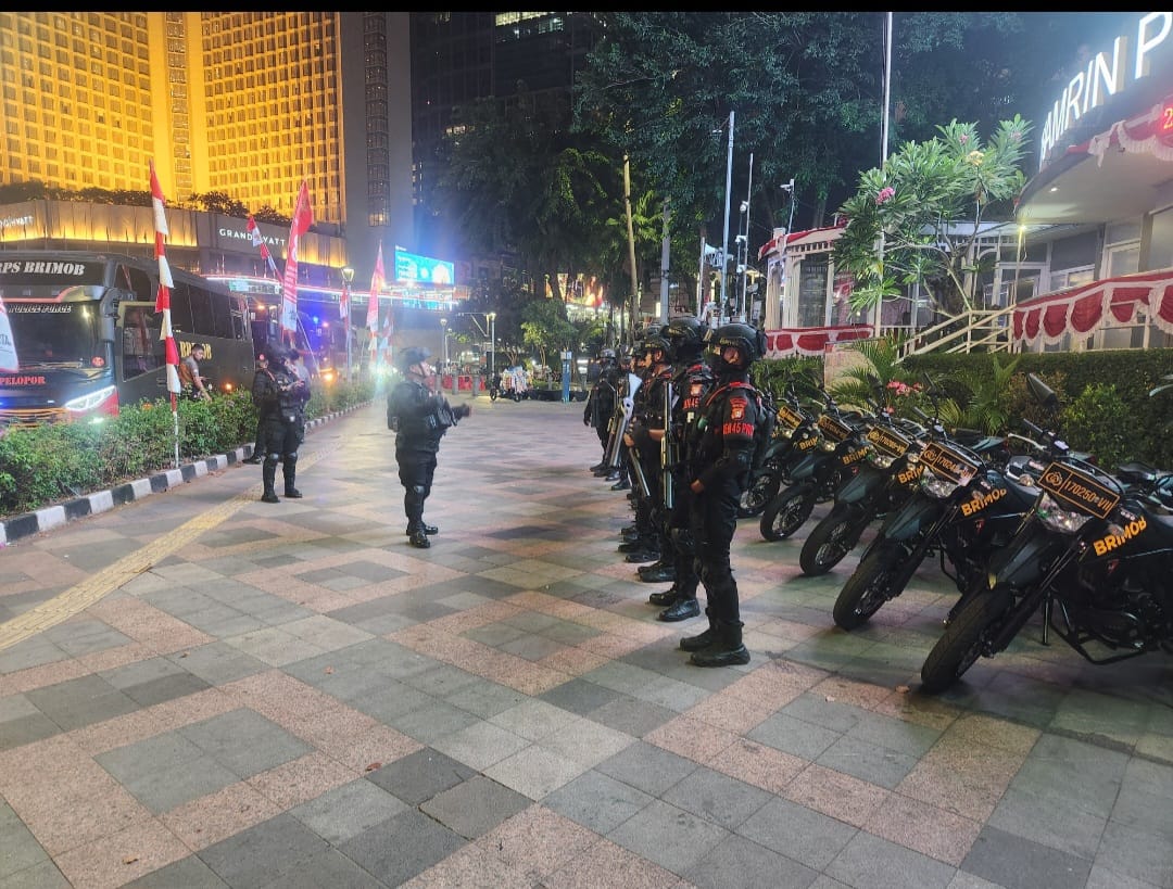 Jelang Tengah Malam, 297 Personel TNI-Polri Siaga Amankan Kawasan Bundaran HI